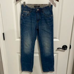 Mini Boden boys size 10y straight leg medium wash jeans adjustable waistband